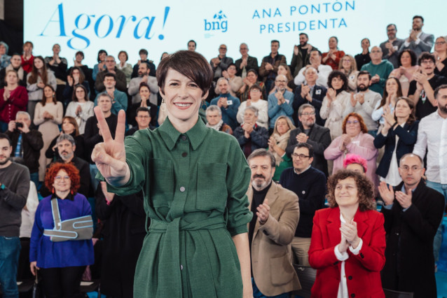 Ana Pontón, candidata del BNG a la Presidencia de la Xunta, en la convención del BNG para relanzar su candidatura