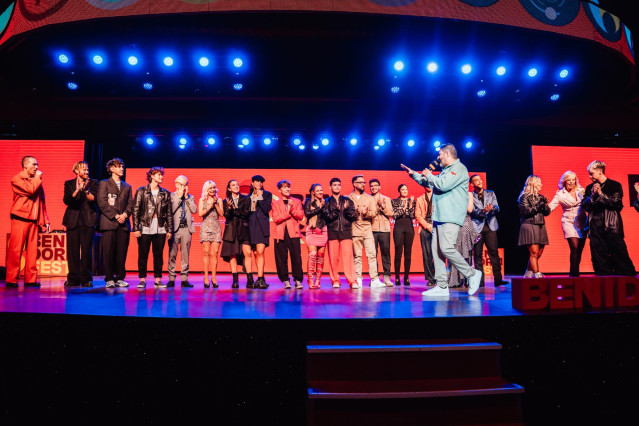 Los artistas que optan a ir a Eurovisión 2024, durante la bienvenida del Benidorm Fest, en el Benidorm Palace, a 28 de enero de 2024, en Benidorm, Alicante.