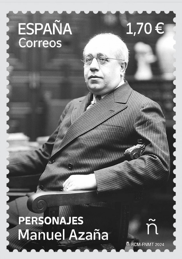 Sello dedicado a Manuel Azaña.