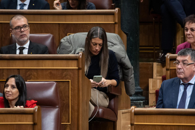 Archivo - La diputada y portavoz de Junts, Miriam Nogueras, en el Pleno del Congreso