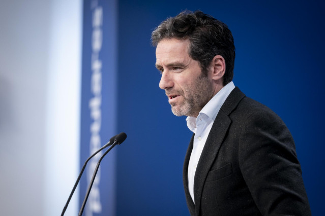 El portavoz del PP y vicesecretario de Cultura de la formación, Borja Sémper, durante una rueda de prensa posterior a la reunión del Comité de Dirección del Partido Popular, en la sede del PP, a 31 de enero de 2024, en Madrid (España).