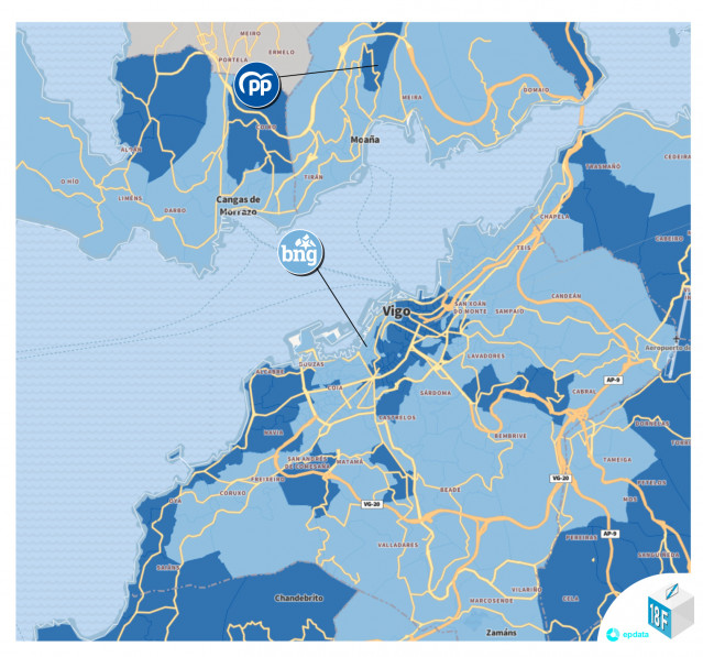 Resultado de las elecciones de Galicia en la ciudad de Vigo