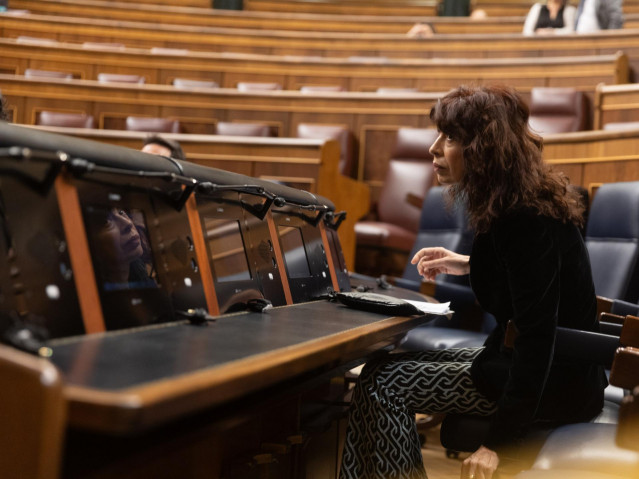 La ministra de Igualdad, Ana Redondo, en el Pleno del Congreso