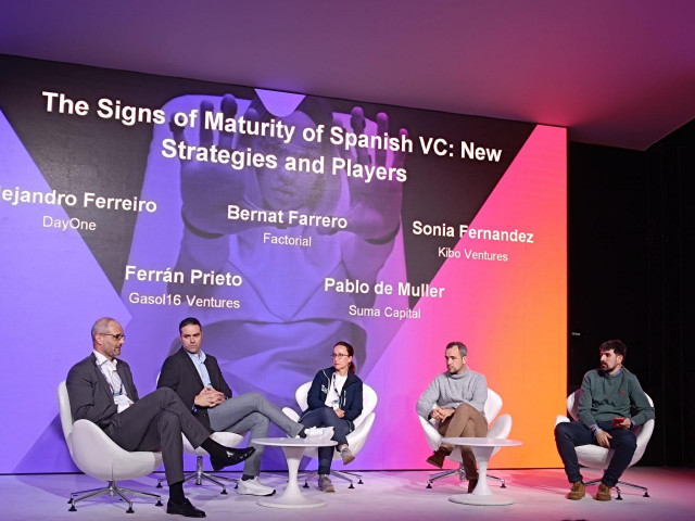 Los participantes en la sesión 'The signs of maturity of Spanish VC: New strategies and players', celebrada este martes en el recinto Gran Via de Fira de Barcelona