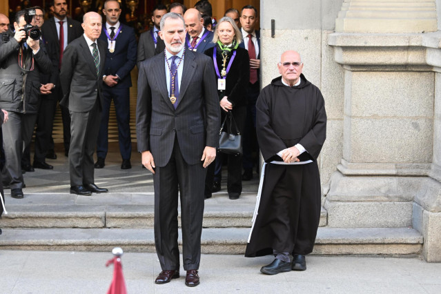 El Rey Felipe VI a su llegada al tradicional besapiés de Jesús de Medinaceli