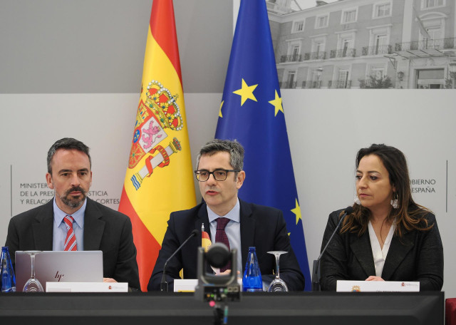 El ministro Félix Bolaños, durante su participación en la Conferencia Sectorial de Justicia en Palencia.