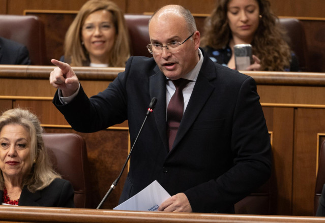 El portavoz del PP en el Congreso, Miguel Tellado, en el Congreso de los Diputados, a 28 de febrero de 2024, en Madrid (España).