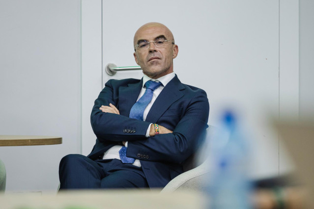 Archivo - El líder de Vox en Bruselas, Jorge Buxadé, en la sede nacional del partido.