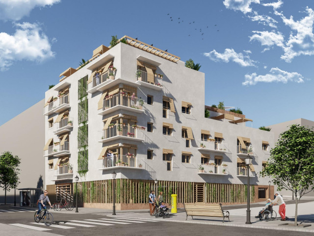 Representación gráfica del edificio Talco, clave del proyecto' Entre Generaciones'.