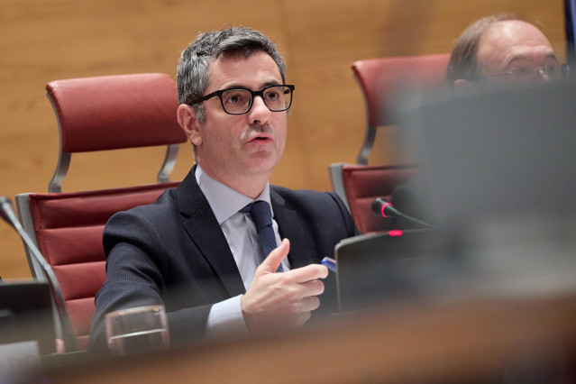 El ministro de la Presidencia, Justicia y Relaciones con las Cortes, Félix Bolaños, durante la Comisión Constitucional, en el Senado, a 5 de marzo de 2024, en Madrid (España). Durante la comisión, Bolaños ha informado sobre las líneas generales de la polí