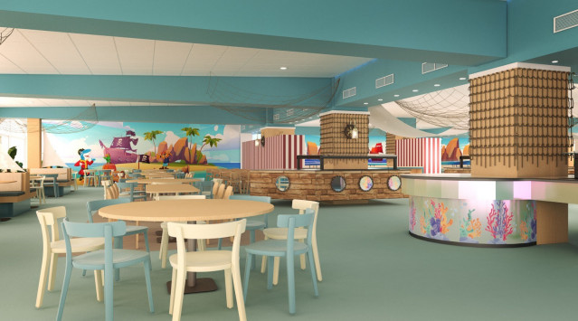 Imagen render de uno de los buffets del resort