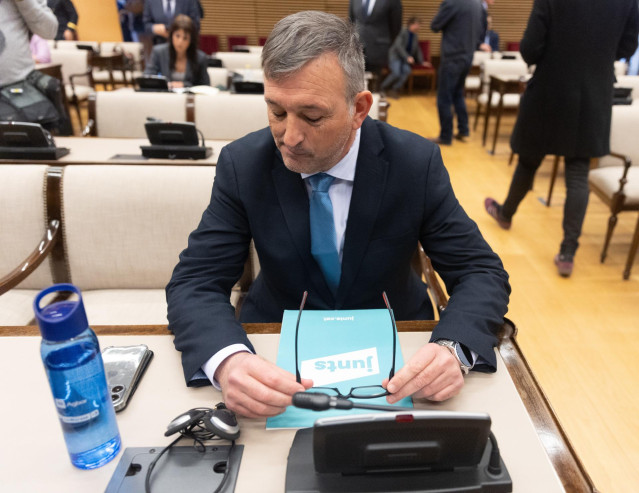 El diputado de Junts Josep Maria Cervera a su llegada a la Comisión de Justicia, en el Congreso de los Diputados, a 7 de marzo de 2024, en Madrid (España).
