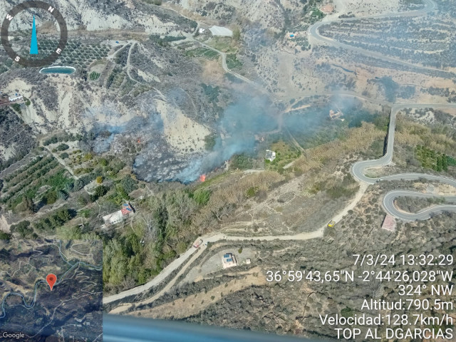 Incendio en Canjáyar (Almería).