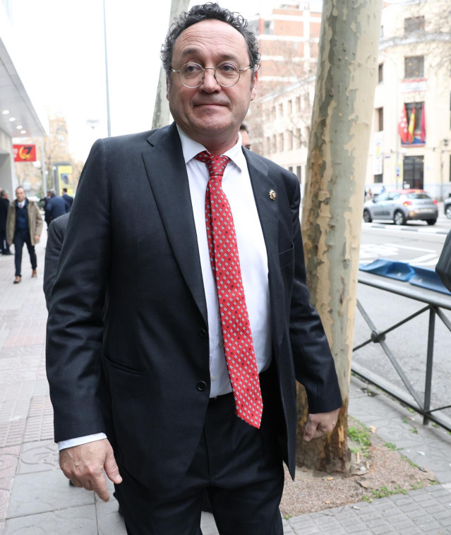Archivo - El fiscal general del Estado, Álvaro García Ortiz, a su llegada a la inauguración de la nueva sede del Colegio de Registradores de España, a 8 de febrero de 2024, en Madrid (España).