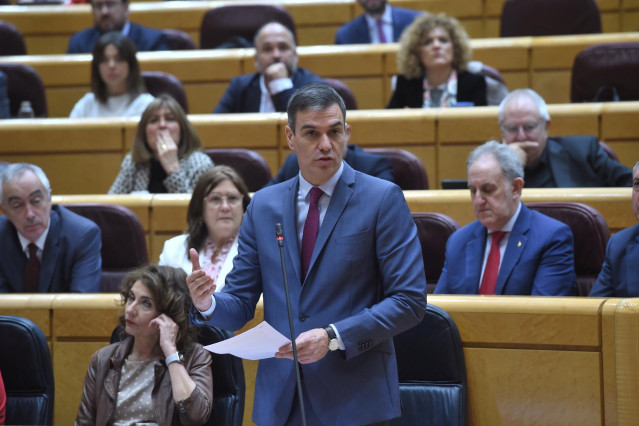 xxxx durante una sesión de control al Gobierno, en el Senado, a 12 de marzo de 2024, en Madrid (España). El presidente del Gobierno comparece por primera vez esta legislatura en la sesión de control del Senado donde el Ejecutivo se enfrenta a las pregunta