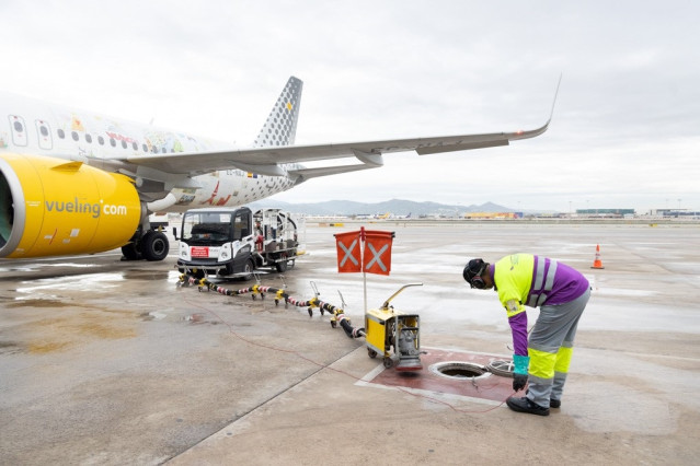 Archivo - Avión de Vueling