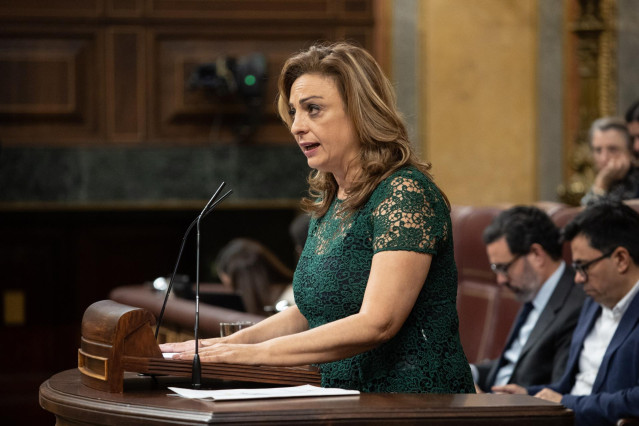 La diputada de Coalición Canaria Cristina Valido interviene durante una sesión plenaria, en el Congreso de los Diputados, a 14 de marzo de 2024, en Madrid (España).