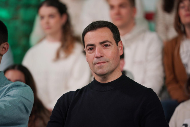 El candidato del PNV a Lehendakari, Imanol Pradales, durante un acto del PNV, en el Palacio de Villa Suso, a 24 de febrero de 2024, en Vitoria-Gasteiz