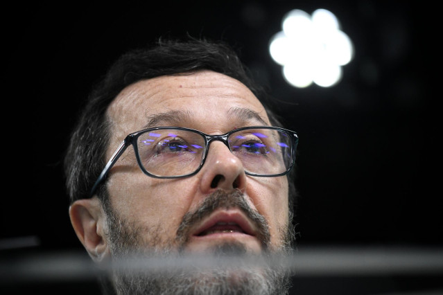 El nuevo portavoz de VOX, José Antonio Fúster, durante una rueda de prensa posterior a la reunión del Comité de Acción Política de Vox, a 18 de marzo de 2024, en Madrid (España).