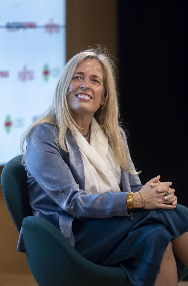 La consejera de Economía, Hacienda y Empleo de la Comunidad de Madrid, Rocío Albert, durante un desayuno Madrid de Europa Press, en el Auditorio ‘Meeting Place’, a 18 de marzo de 2024, en Madrid (España).
