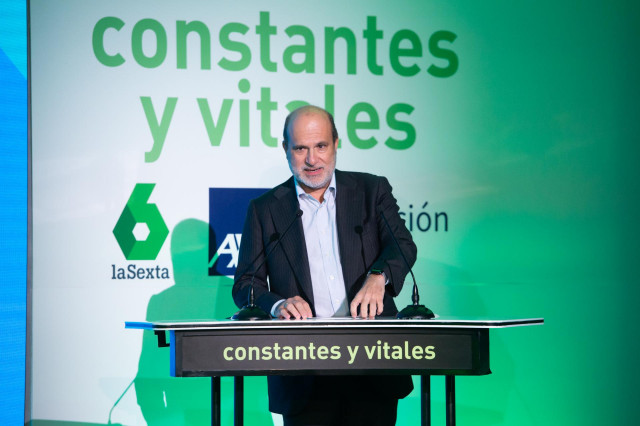 Archivo - El consejero delegado de Atresmedia, Javier Bardají, interviene en la IX edición de los premios Constantes y Vitales, en el Palacio Neptuno de Madrid, a 3 de noviembre de 2023, en Madrid (España).  Los premios Constantes y Vitales reconocen los