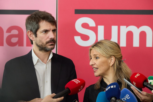 Archivo - La vicepresidenta segunda del Gobierno y líder de Sumar, Yolanda Díaz, ofrece declaraciones en la Sala María de Maeztu de la Fundación Ortega Marañón, a 14 de febrero de 2024, en Madrid