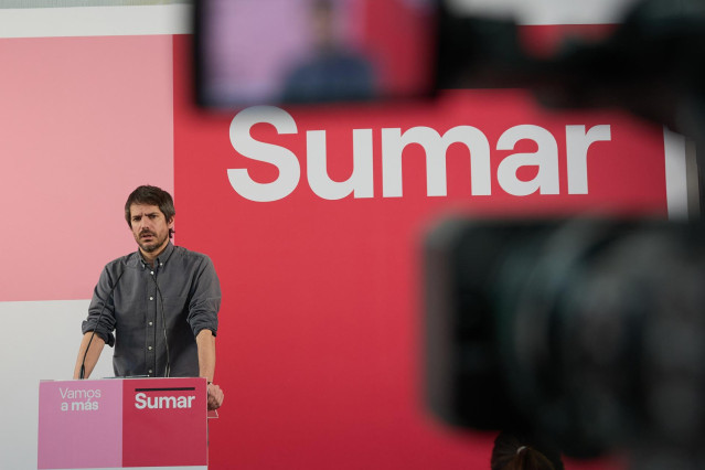 El portavoz de Sumar, Ernest Urtasun, a 11 de marzo de 2024, en Madrid (España).