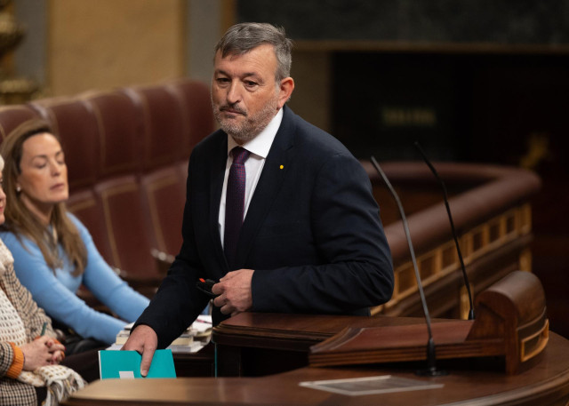 El diputado de Junts Josep Maria Cervera durante una sesión plenaria, en el Congreso de los Diputados, a 14 de marzo de 2024, en Madrid (España).