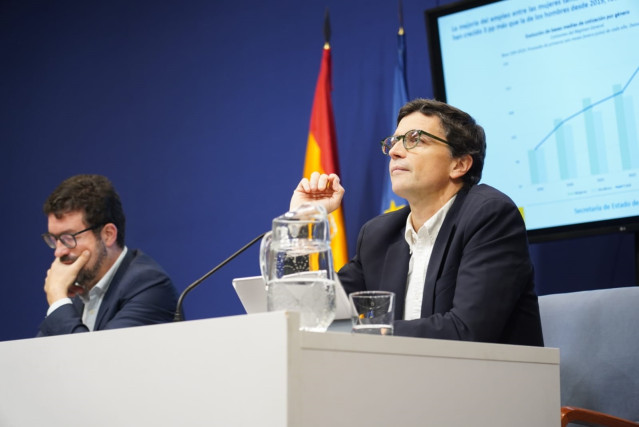 Archivo - Los secretarios de Estado de Trabajo y Economía Social, Joaquín Pérez Rey, y de Seguridad Social y Pensiones, Borja Suárez.