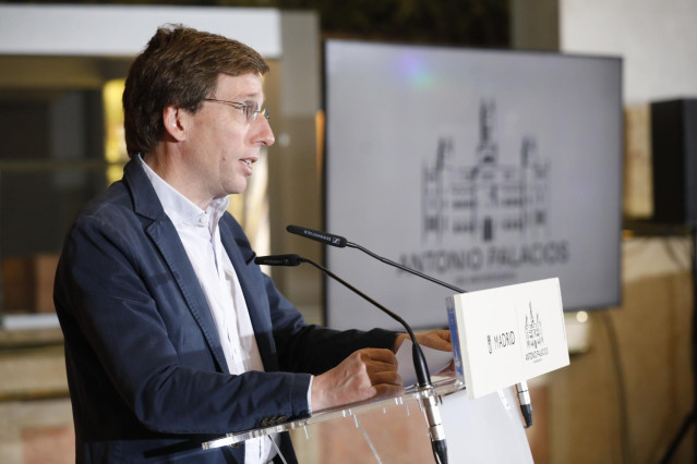 El alcalde de Madrid, José Luis Martínez-Almeida, en la presentación del programa cultural por el 150 aniversario del nacimiento del arquitecto Antonio Palacios