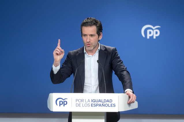 El portavoz del Partido Popular, Borja Sémper, durante una rueda de prensa posterior a la reunión del Comité de Dirección del Partido Popular, en una imagen de archivo