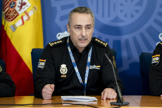 Archivo - El comisario principal, jefe de la Unidad Central de Delincuencia Especializada y violenta (UDEV Central), José Ángel González Morán, durante una rueda de prensa en el Complejo Policial de Canillas, a 1 de marzo de 2024, en Madrid (España).