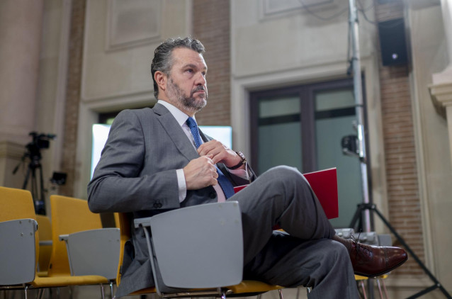 El presidente de la CNMV, Rodrigo Buenaventura, durante la segunda jornada del IV Observatorio de las Finanzas organizado por El Español e Invertia, en la Universidad Camilo José Cela, a 20 de marzo de 2024, en Madrid (España).