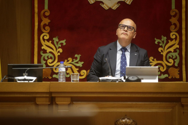 Archivo - El presidente de la Diputación de Ourense, Manuel Baltar, durante el pleno extraordinario de la Diputación Provincial, en el Salón de Plenos do Pazo Provincial, a 2 de junio de 2023, en Ourense, Galicia (España). Durante la sesión plenaria, se h