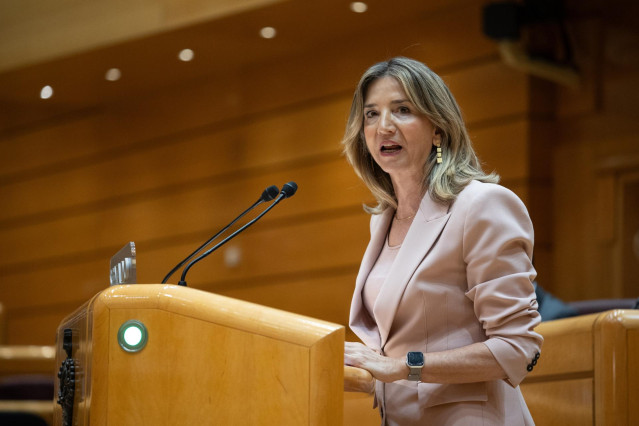 La portavoz del Partido Popular en el Senado, Alicia García Rodríguez, durante un pleno en el Senado, a 19 de marzo de 2024, en Madrid (España).
