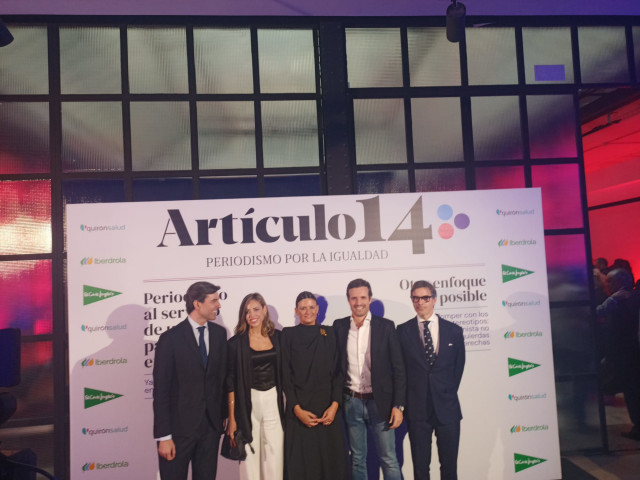 Presentación del nuevo diario online 'Artículo 14' en el Espacio Larra. Pablo Montesinos, Isabel Torres, Pilar Gómez, Pablo Casado y José Sánchez Arce.