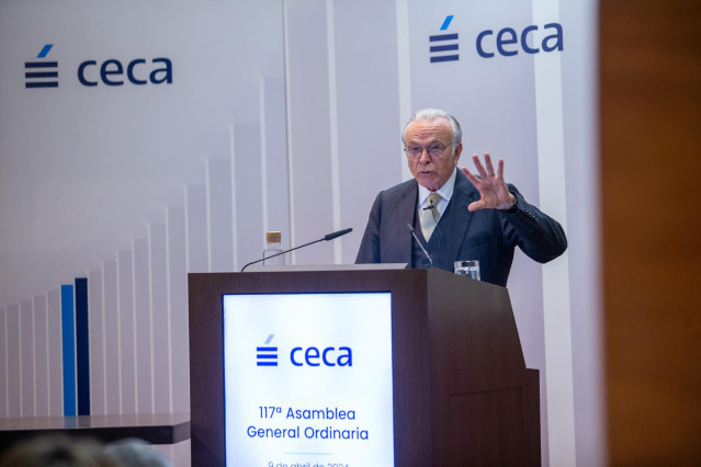 Isidro Fainé, presidente de CECA, durante la 117ª Asamblea General de CECA.