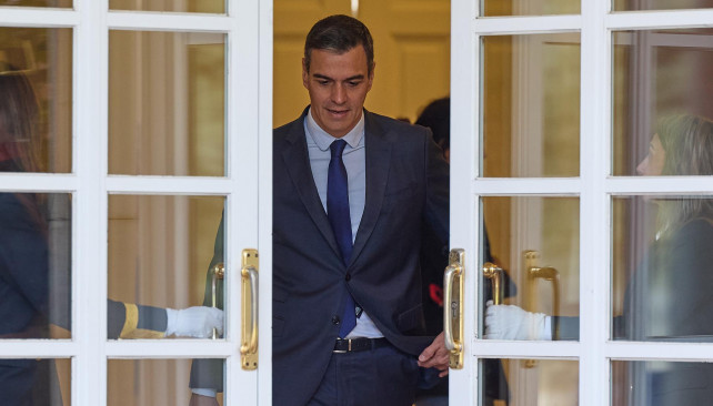 El presidente del Gobierno, Pedro Sánchez, en el Palacio de la Moncloa, a 5 de abril de 2024, en Madrid (España).