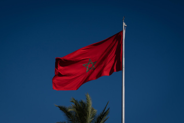 Archivo - Vista de una bandera de Marruecos