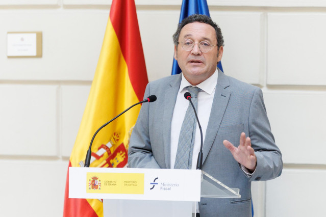 Archivo - El fiscal general del Estado, Álvaro García Ortiz, durante la presentación de los avances en la transformación digital de la Fiscalía, en la Fiscalía General del Estado, a 20 de septiembre de 2023, en Madrid (España).