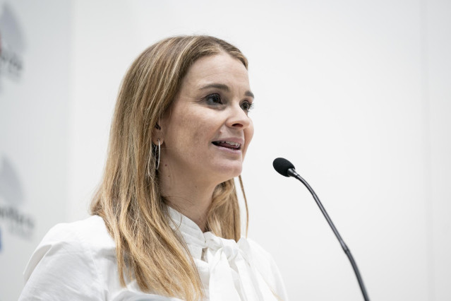 Archivo - La presidenta del Govern, Marga Prohens, interviene en el stand de las Islas Baleares, durante la primera jornada de la Feria Internacional de Turismo, FITUR 2023, en IFEMA Madrid, a 24 de enero de 2024, en Madrid (España).El estand de Islas Bal