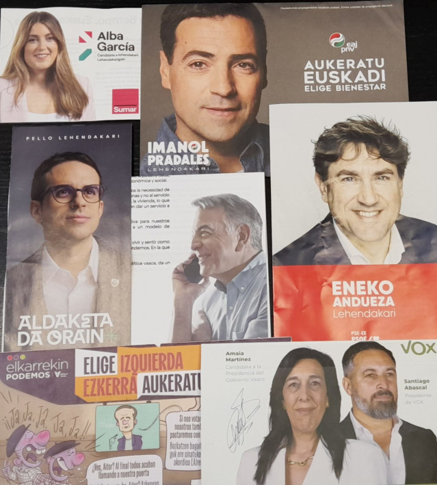 Propaganda electoral de los partidos que concurren a las elecciones vascas.