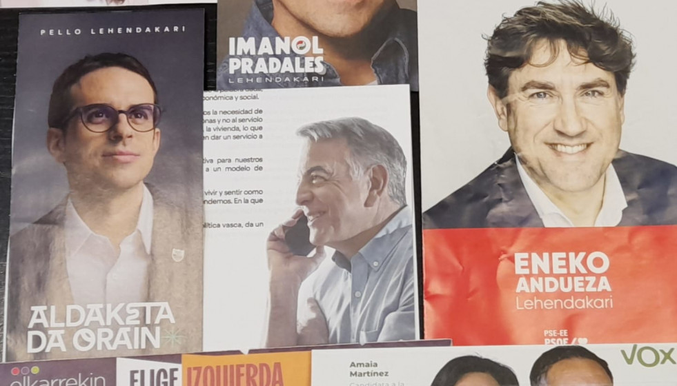 Propaganda electoral de los partidos que concurren a las elecciones vascas.