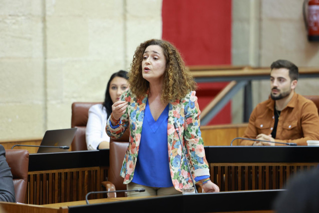 La portavoz del Grupo Por Andalucía, Inmaculada Nieto, en una foto de archivo en el Parlamento andaluz.