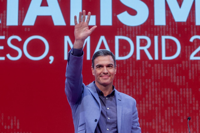 Archivo - El presidente del Gobierno, Pedro Sánchez, interviene durante la última jornada del XXVI Congreso de la Internacional Socialista (IS)