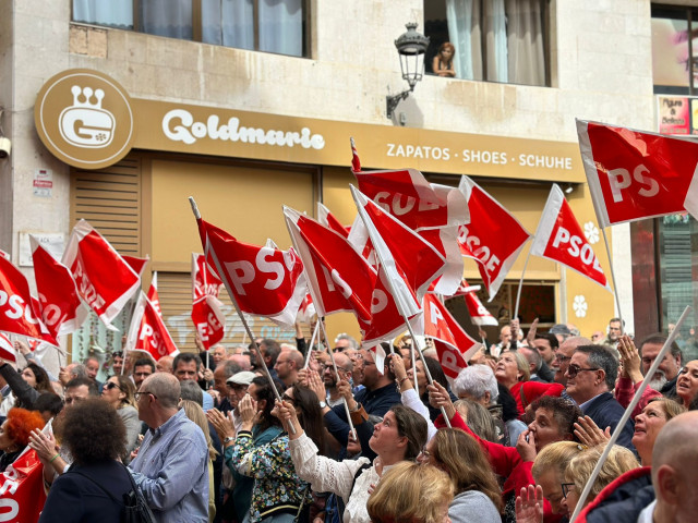 Acto apoyo a Pedro Sánchez en la sede de PSIB en Palma