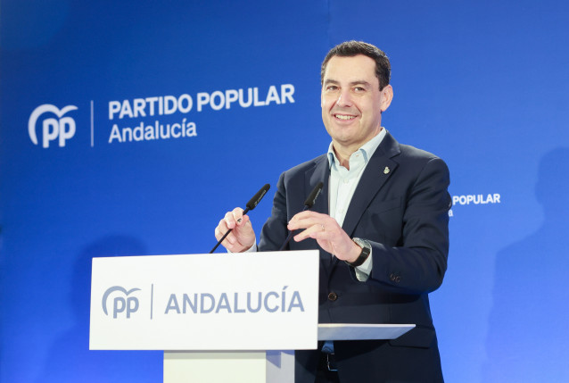 El presidente del Partido Popular de Andalucía, Juanma Moreno, durante su intervención en el Comité Ejecutivo Autonómico. (Foto de archivo).