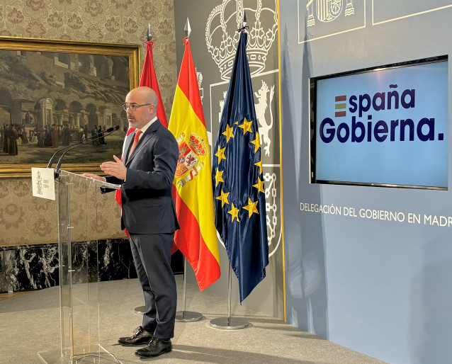 El delegado del Gobierno en Madrid, Francisco Martín, en rueda de prensa.