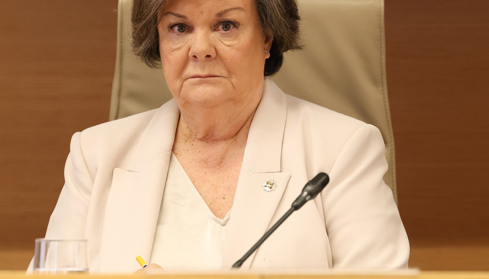La presidenta del Tribunal de Cuentas, Enriqueta Chicano Jávega, comparece ante la Comisión sobre mascarillas, en el Congreso de los Diputados, a 22 de abril de 2024, en Madrid (España). Las comisi