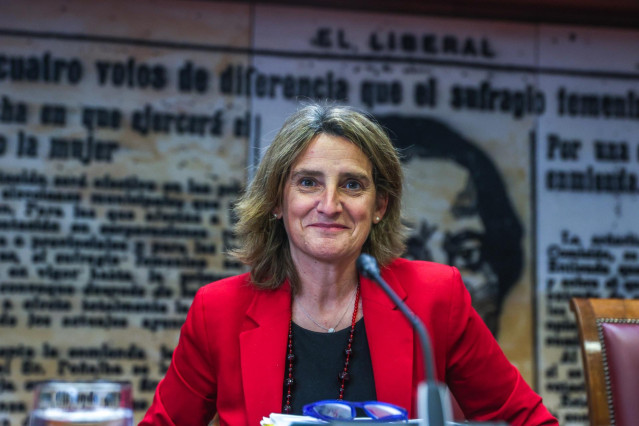 La vicepresidenta tercera y ministra para la Transición Ecológica y el Reto Demográfico, Teresa Ribera, comparece en la Comisión de Transición Ecológica, en el Senado, a 30 de abril de 2024, en Madrid (España). Durante su comparecencia, la ministra ha inf